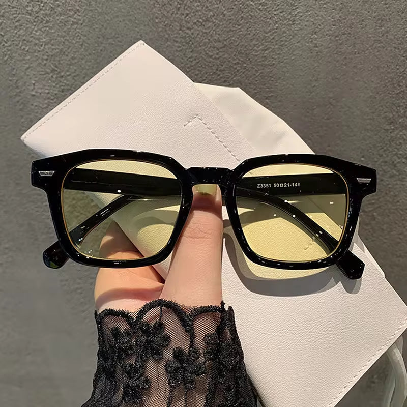 Retro 2024 Classic Vintage Square Sunglasses Women Oversized Sunglasses Women Men Retro Black Luxury Sun Glasses UV400