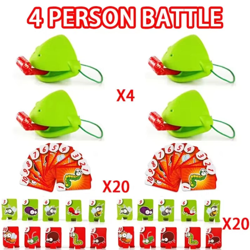 Frog Lizard Mask Wagging Tongue Lick Cards Board Games for Children Family Party Toys Antistress Funny Desktop Puzzle Game Toys