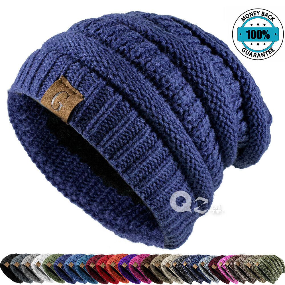 Women'S Men Knit Slouchy Baggy Beanie Oversize Winter Hat Ski Fleece Slouchy Cap